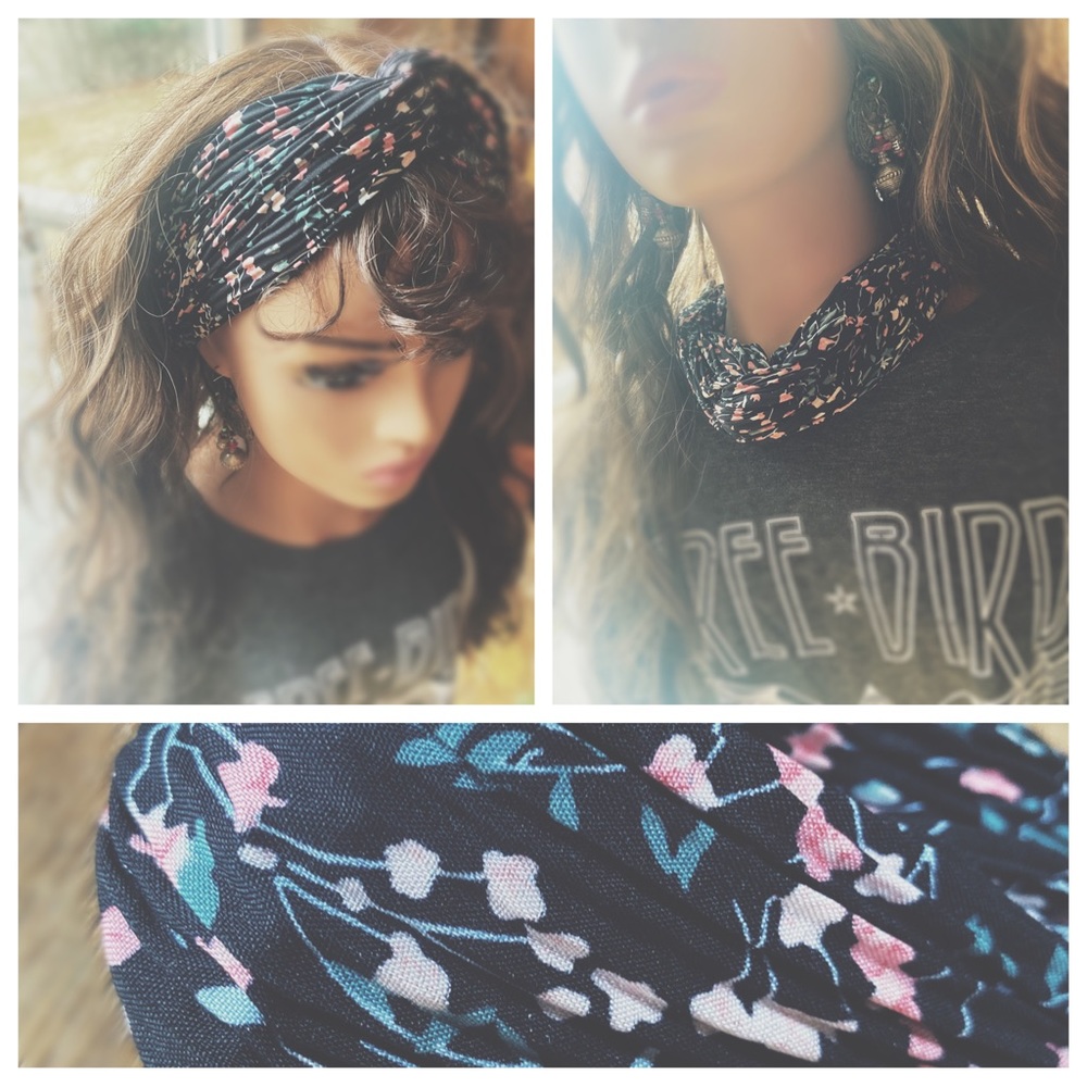 Artisan Made Headband & Neck Wrap Tiny Floral - Picture 3 of 10